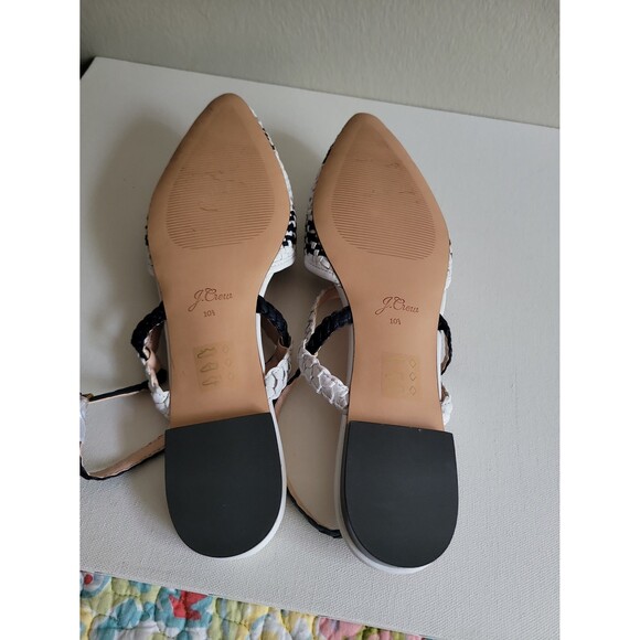J. Crew Woven Faux Leather Slingback Sandals Sz 10.5 NWOT - Picture 5 of 9
